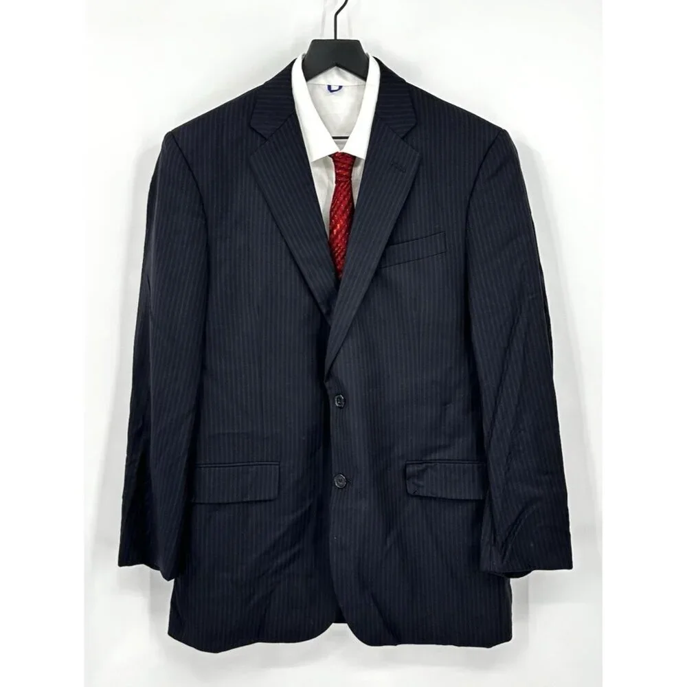 BROOKS BROTHERS 1818 MADISON saxxon jacket blazer sport coat stripe 42L black